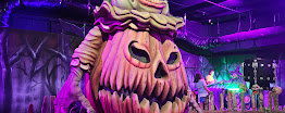 Spooky haunted mini golf entrance at The 13th Hole